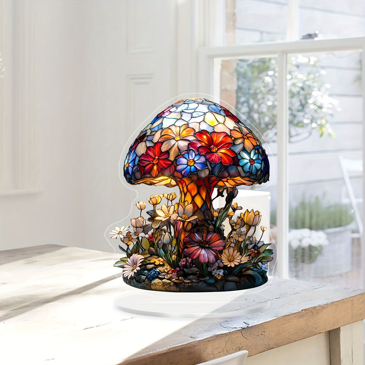 Lampe de Chevet Champignon en Acrylique - Style Art Déco