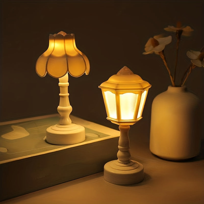 LumiDeco - Mini Lampe de Table Rétro LED pour Décoration Intérieure et Veilleuse