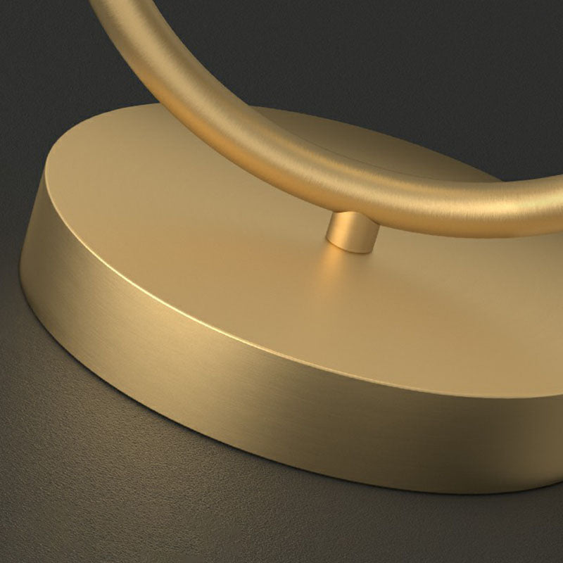 Lampe de chevet à deux globes - Finition dorée avec abat-jour en verre et cadre ovale