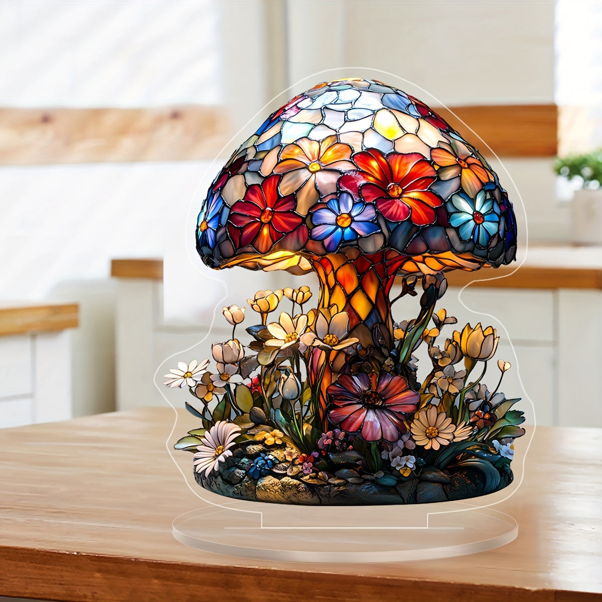 Lampe de Chevet Champignon en Acrylique - Style Art Déco