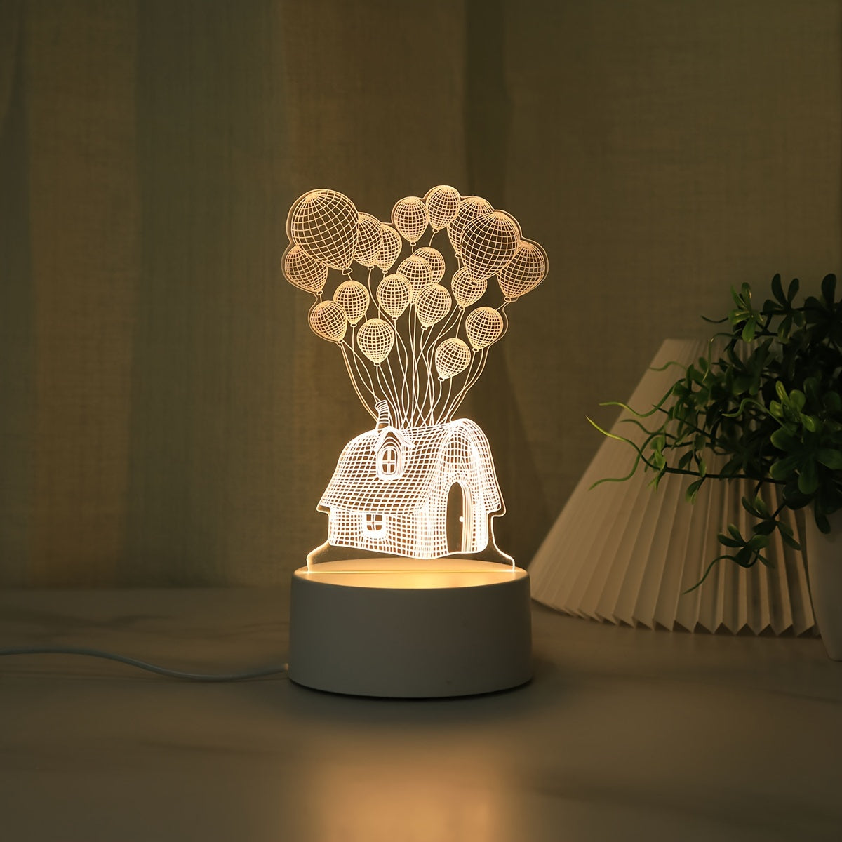 Veilleuse - Lampe de nuit LED 3D en forme de ballon, rechargeable par USB