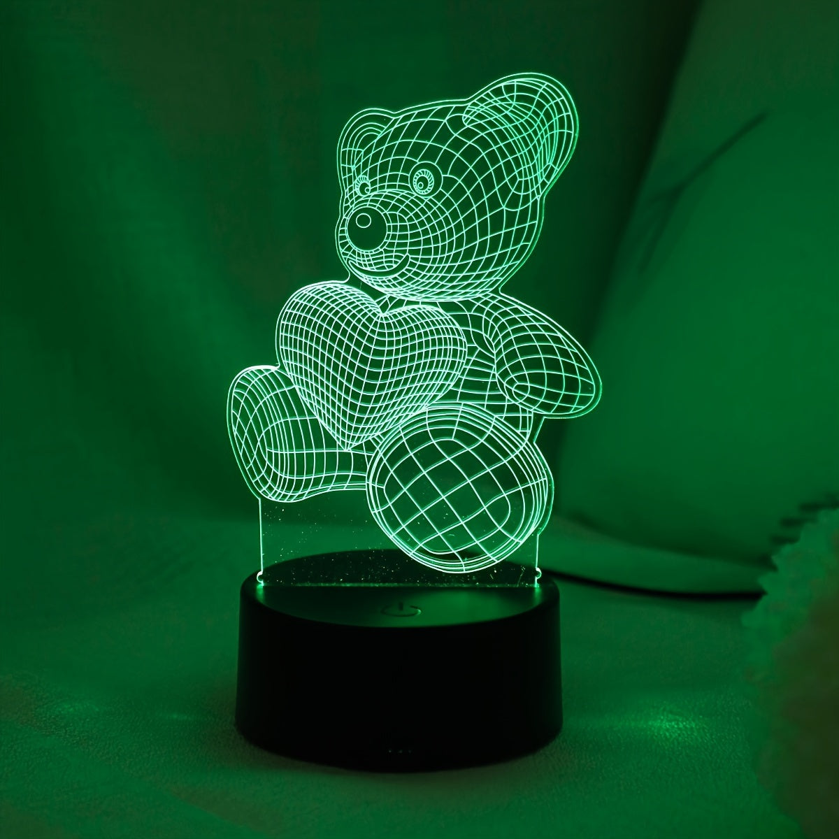 LumiOurson - Veilleuse 3D Illusion d'Ours en Peluche avec Contrôle Tactile