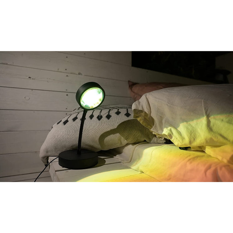 Lampe de chevet Coucher de Soleil - Lampe de Nuit LED RGB 16 Couleurs avec Rotation à 360°