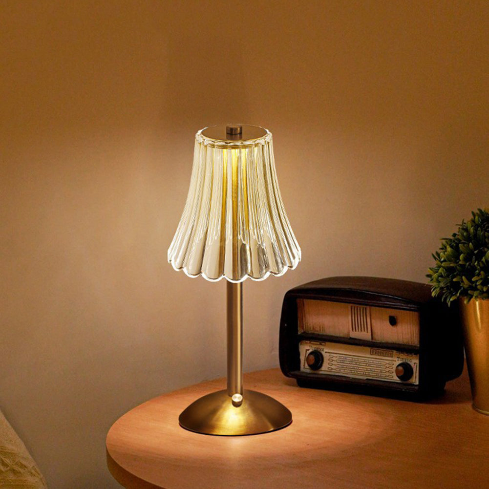 Lampe de Chevet en cristal doré élégant