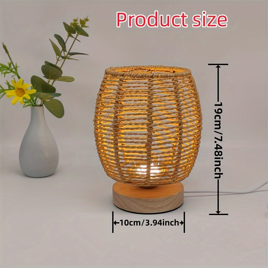 Lampe de Chevet artisanale en bois avec éclairage LED chaleureux
