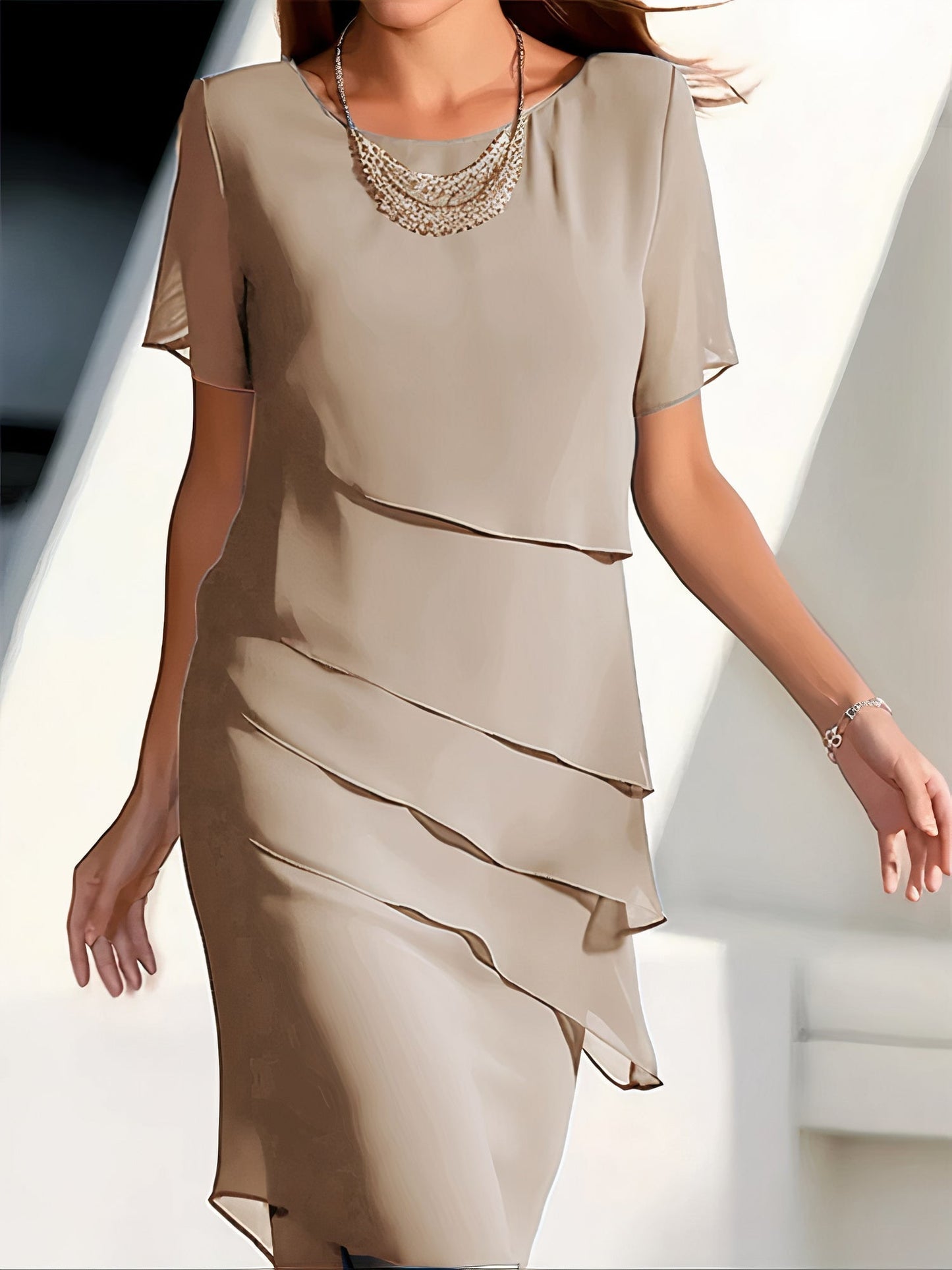 Lina - Robe en chiffon fluide et élégante – Légèreté et raffinement