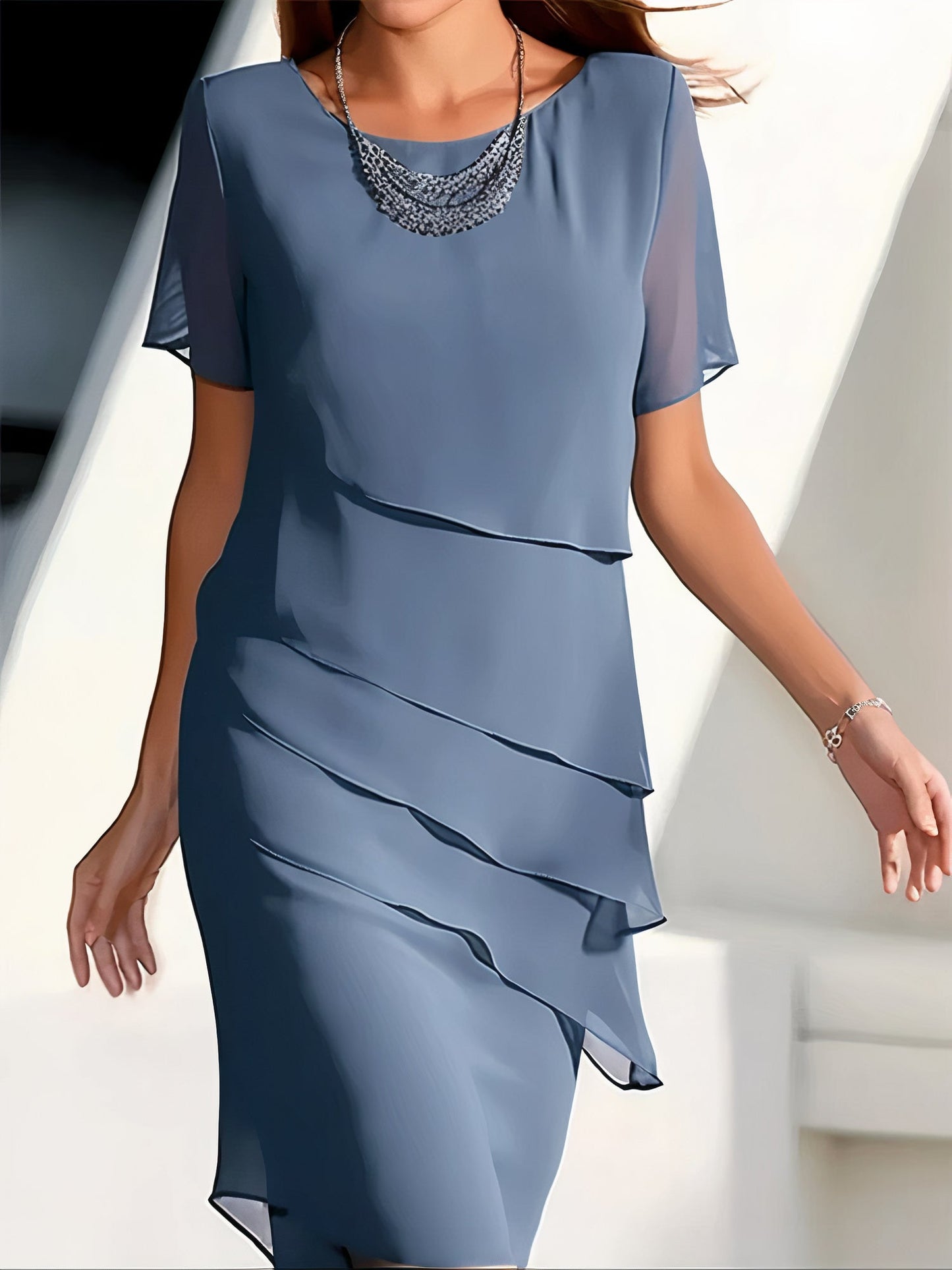 Lina - Robe en chiffon fluide et élégante – Légèreté et raffinement