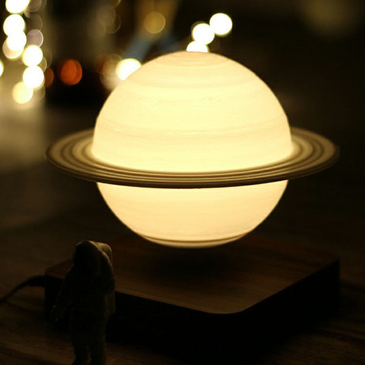 Veilleuse 3D Planète - Lampe de Table Créative Blanche pour Chambre d'Enfant