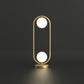 Lampe de chevet à deux globes - Finition dorée avec abat-jour en verre et cadre ovale