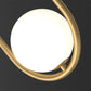 Lampe de chevet à deux globes - Finition dorée avec abat-jour en verre et cadre ovale