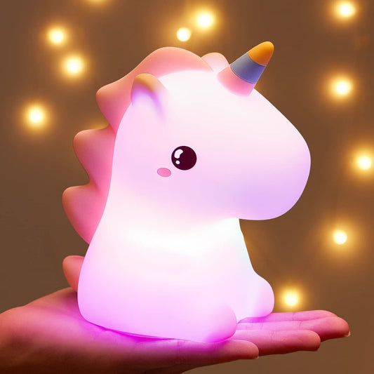 Veilleuse Licorne pour enfants - 16 couleurs, son apaisant, rechargeable