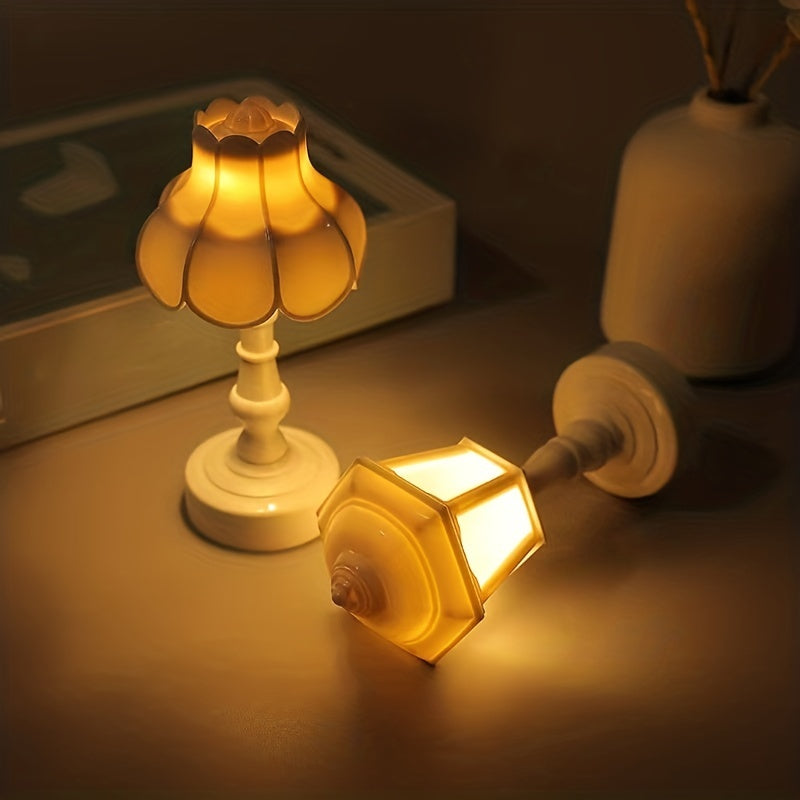 LumiDeco - Mini Lampe de Table Rétro LED pour Décoration Intérieure et Veilleuse