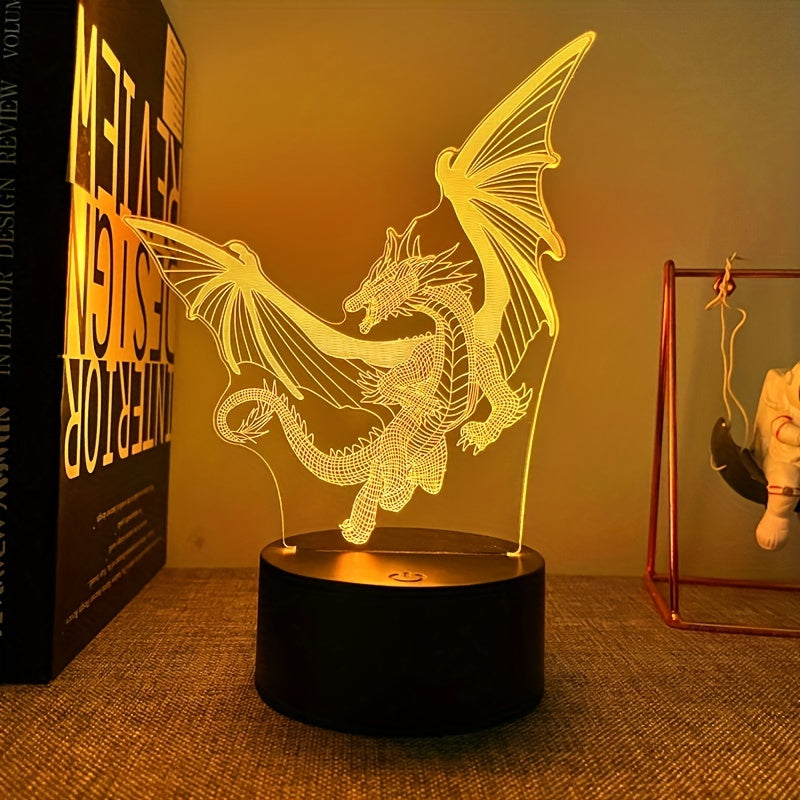 Lumière Dino - Veilleuse 3D Dinosaure à commande tactile et éclairage RGB