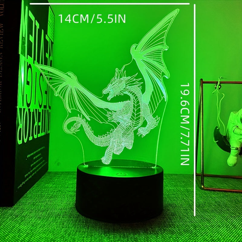 Lumière Dino - Veilleuse 3D Dinosaure à commande tactile et éclairage RGB