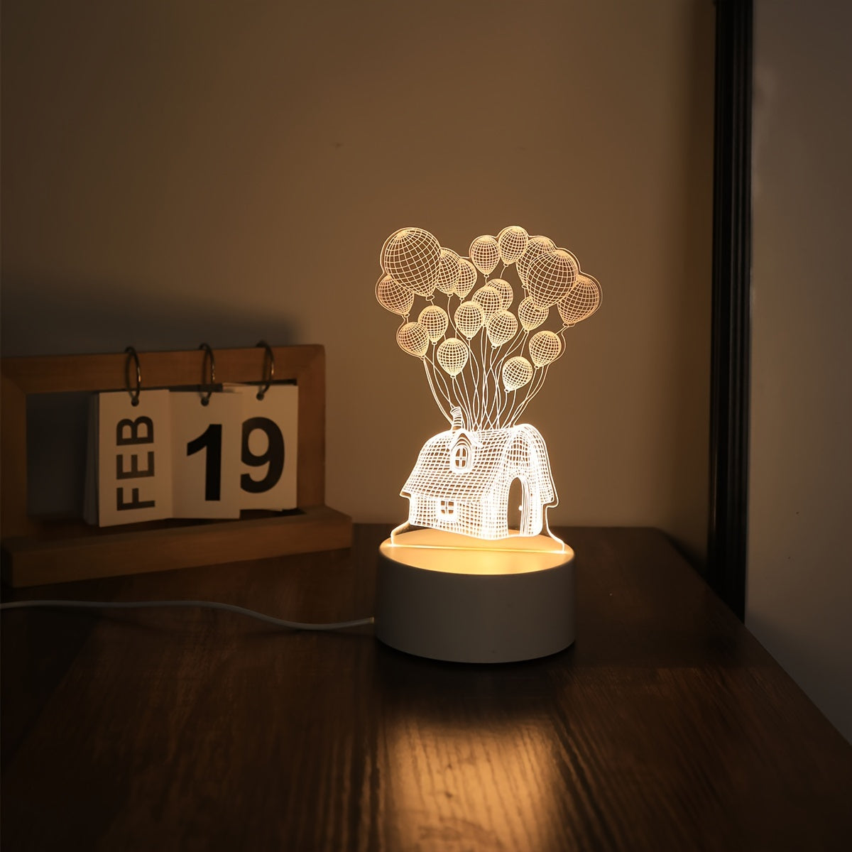 Veilleuse - Lampe de nuit LED 3D en forme de ballon, rechargeable par USB