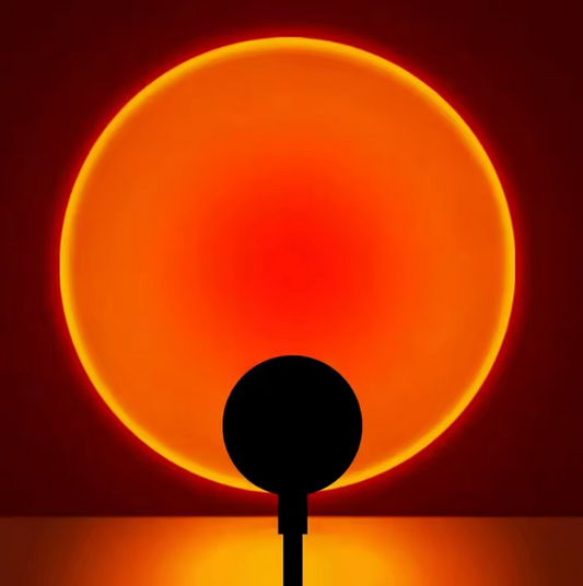 Lampe de chevet Coucher de Soleil - Lampe de Nuit LED RGB 16 Couleurs avec Rotation à 360°
