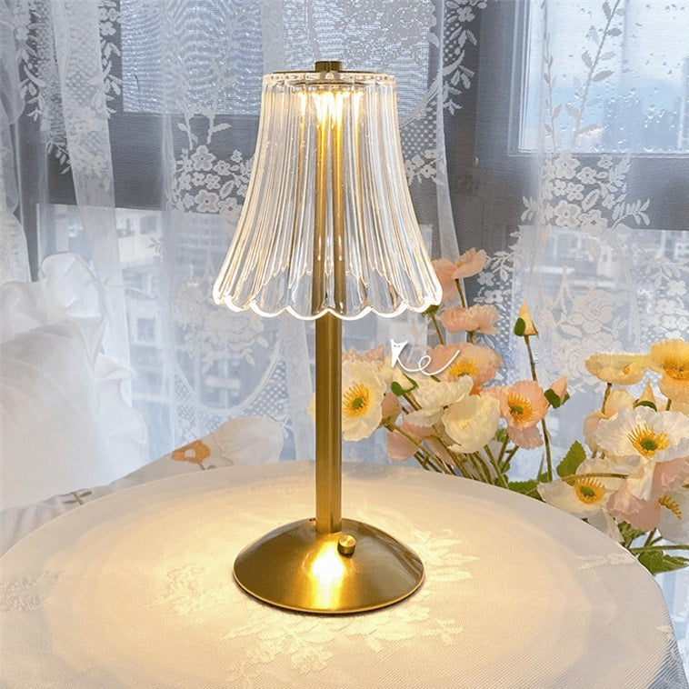 Lampe de Chevet en cristal doré élégant
