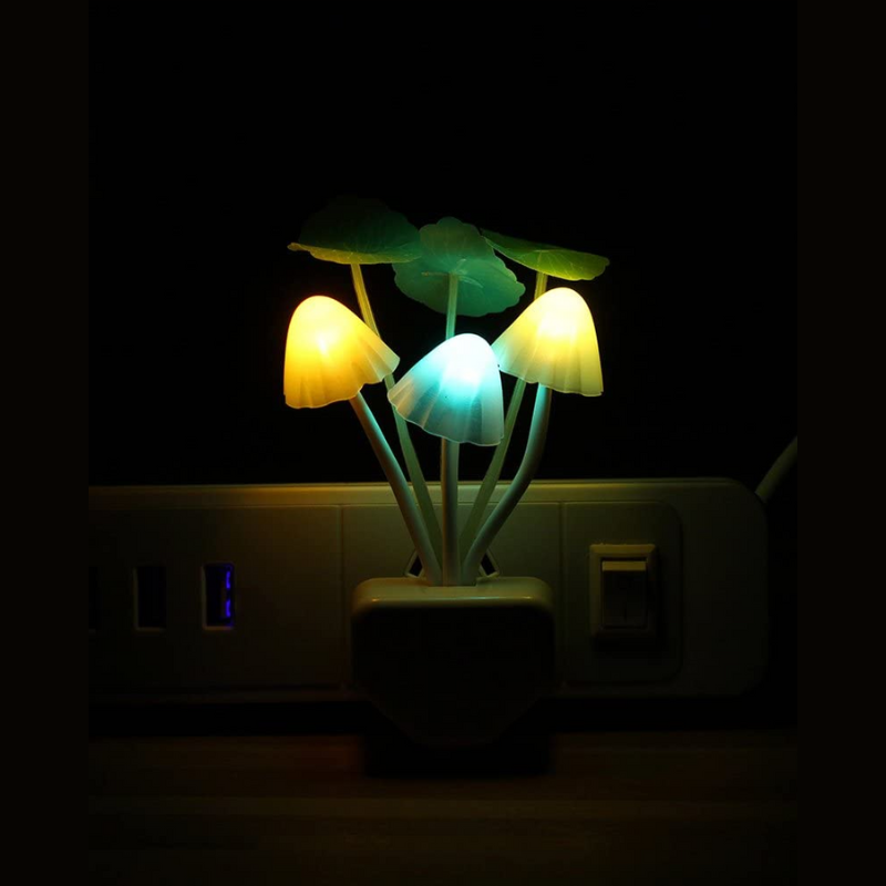 Veilleuse LED à capteur - Champignon coloré à brancher pour une ambiance féerique
