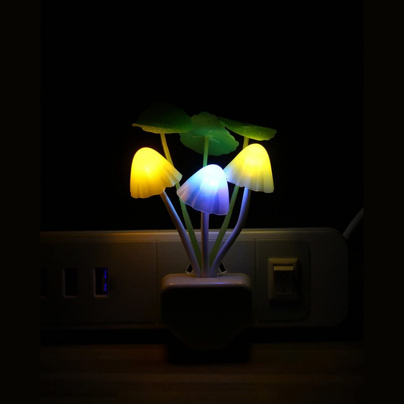 Veilleuse LED à capteur - Champignon coloré à brancher pour une ambiance féerique