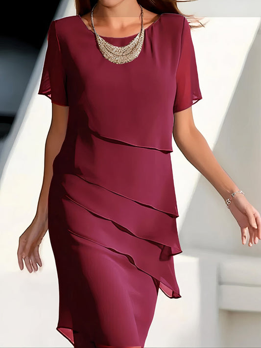 Lina - Robe en chiffon fluide et élégante – Légèreté et raffinement