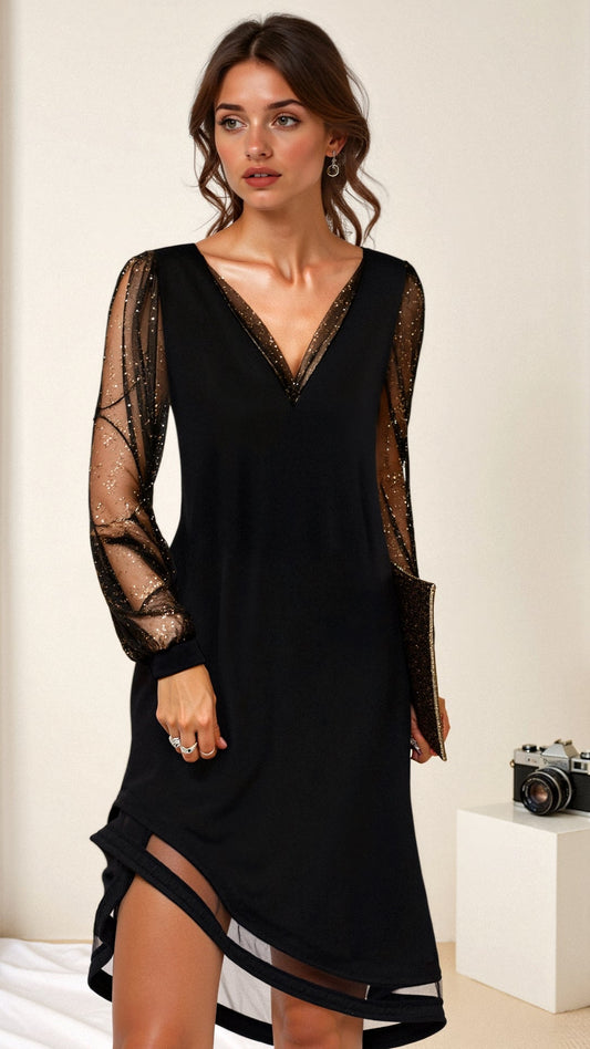 Elena - Robe de soirée élégante - Robe avec décolleté en V